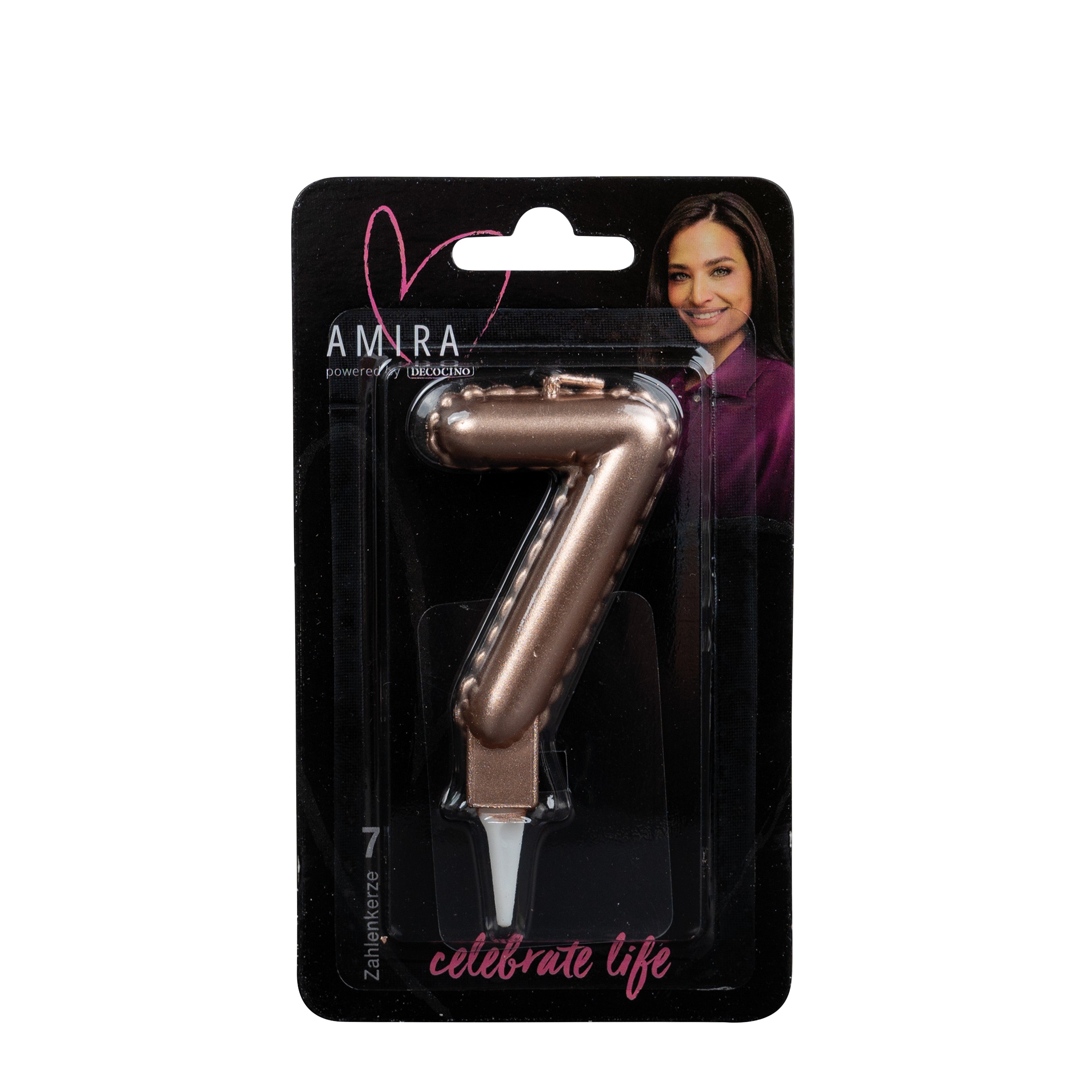 Number candle "7" rose gold by Amira