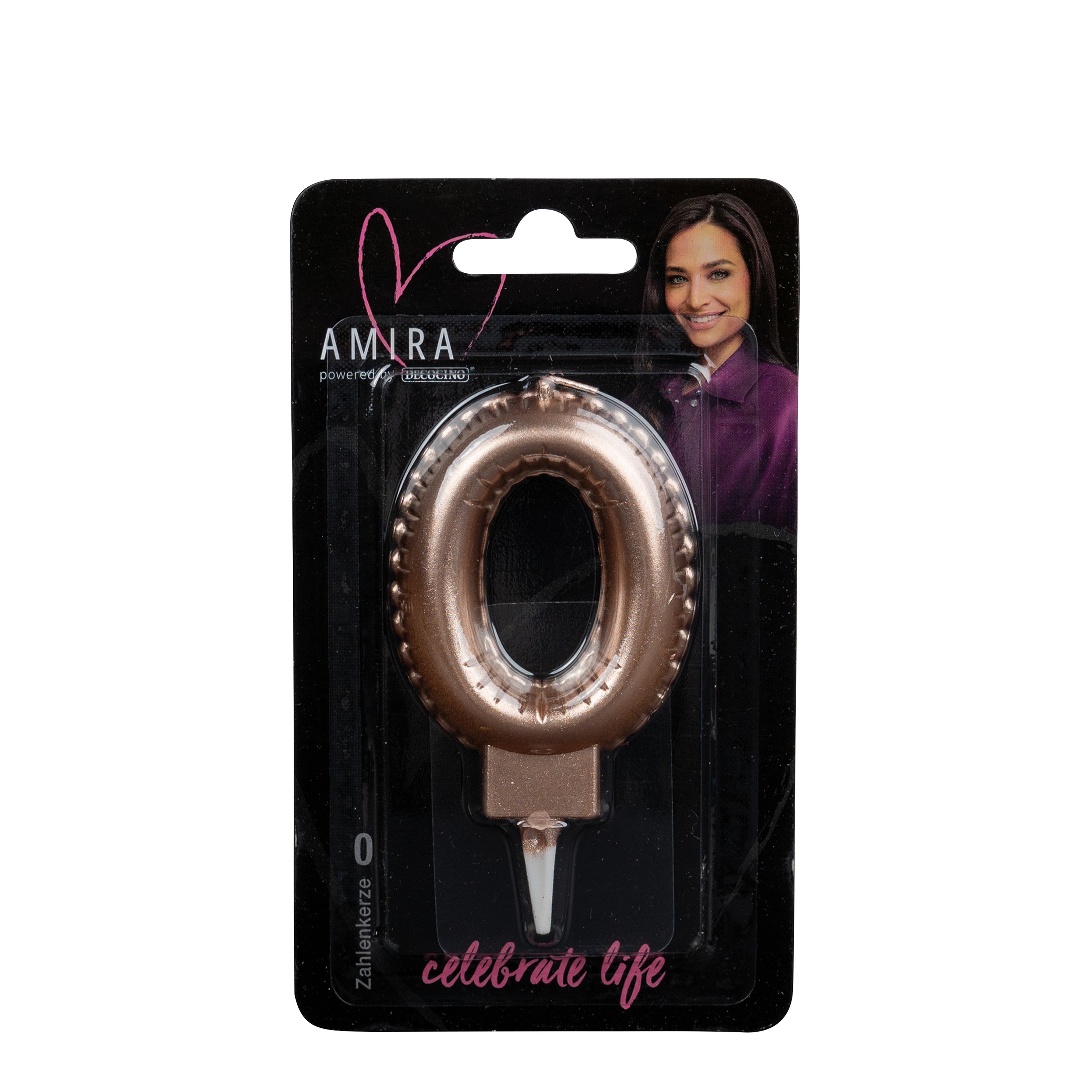 Number candle "0" rose gold by Amira