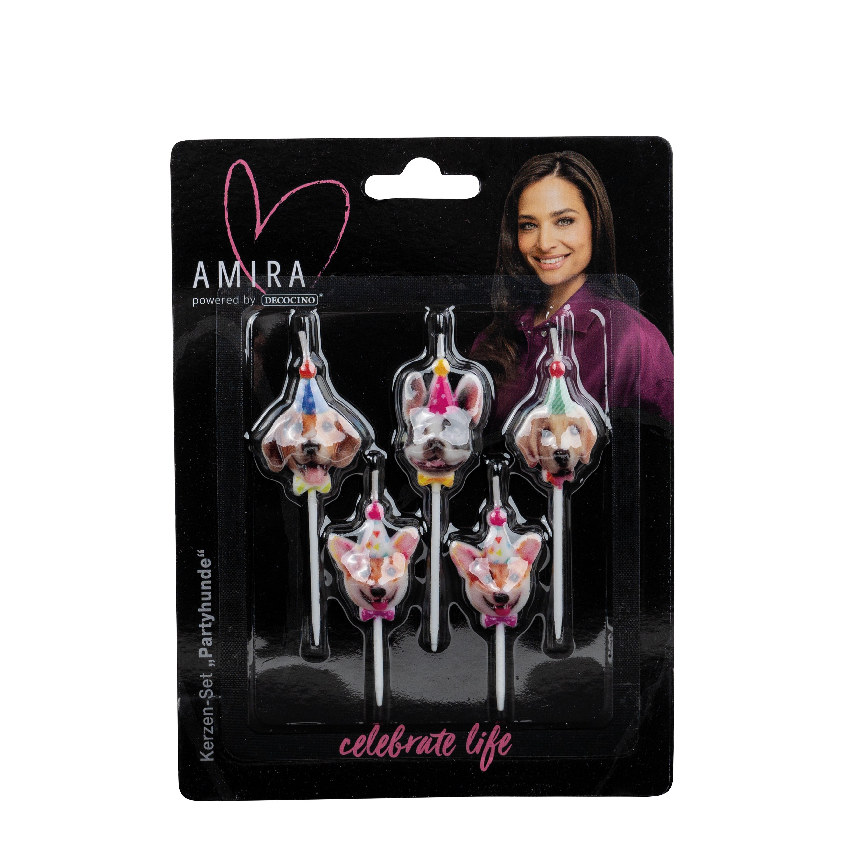 Candle Set Party Dogs 5-piece by Amira