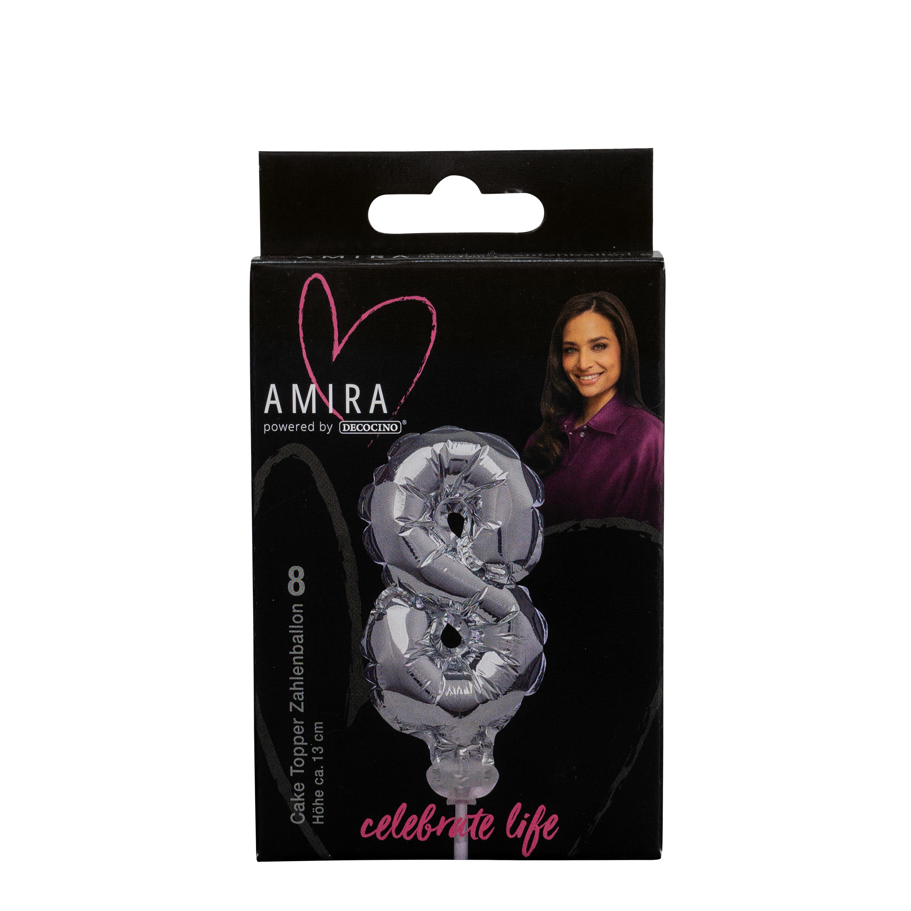 Number balloon "8" silver by Amira