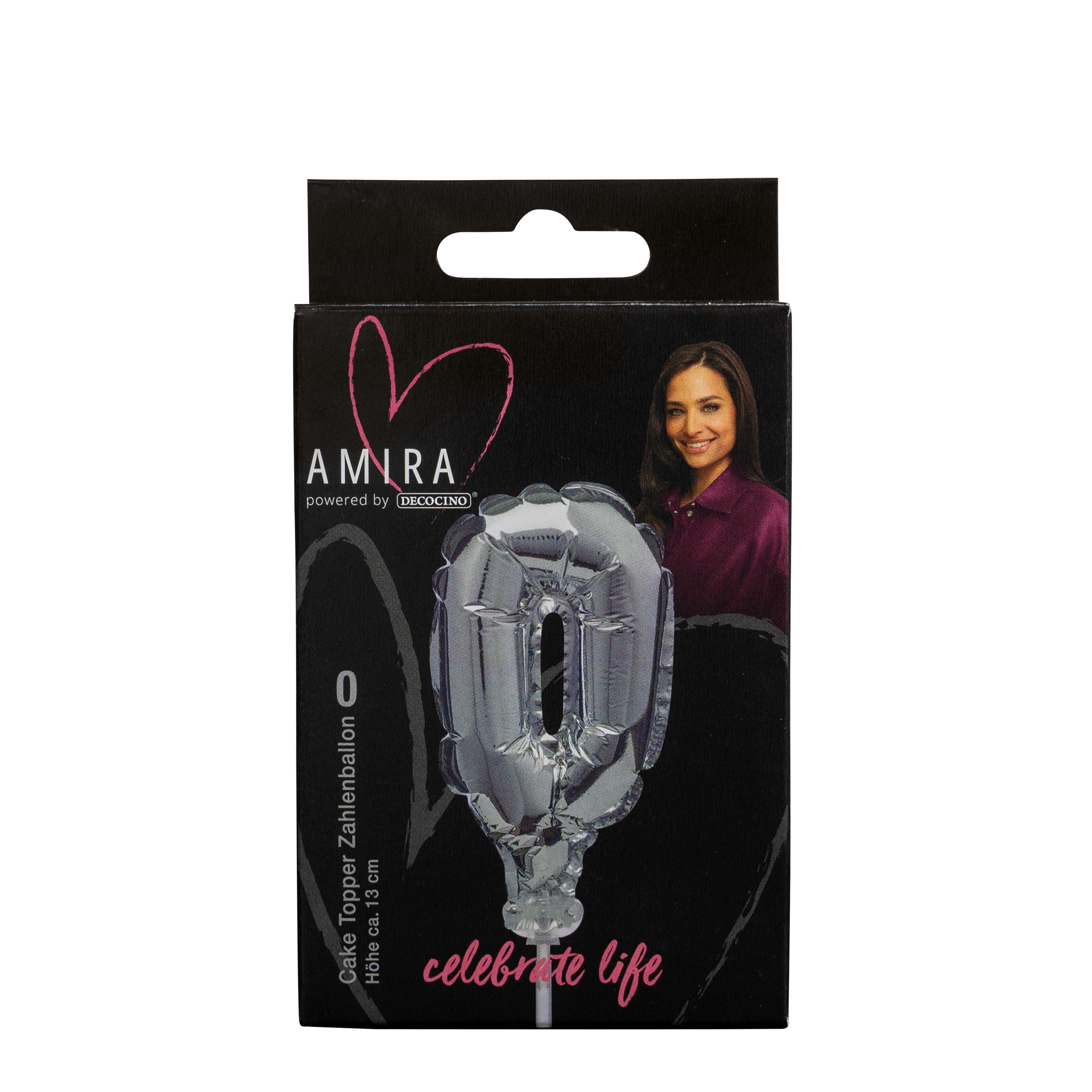 Zahlenballon "0" silber by Amira