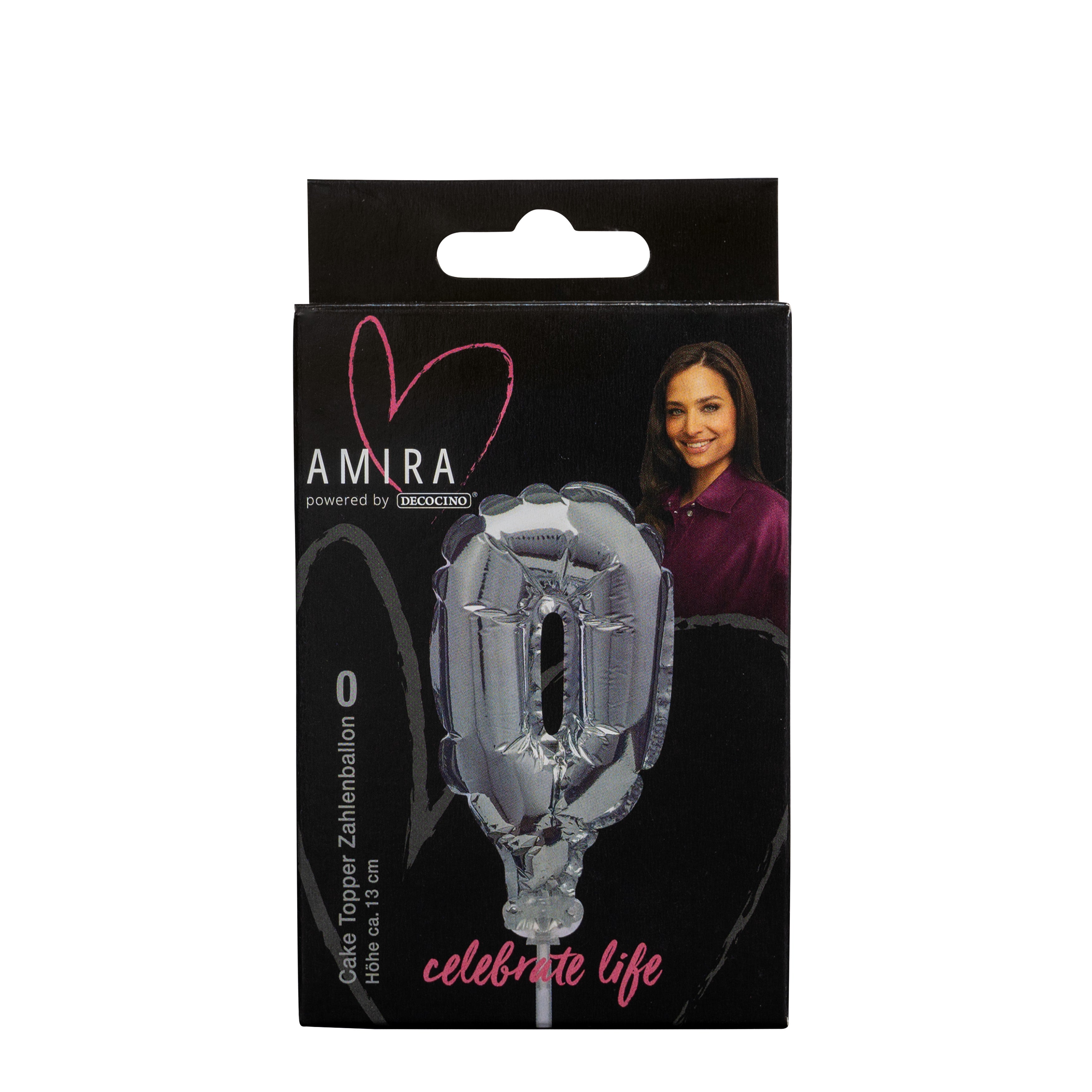 Number balloon "0" silver by Amira