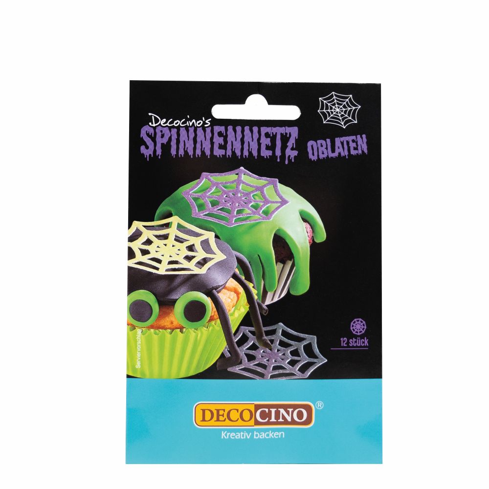Halloween Oblaten Spinnennetze (12 Stück)