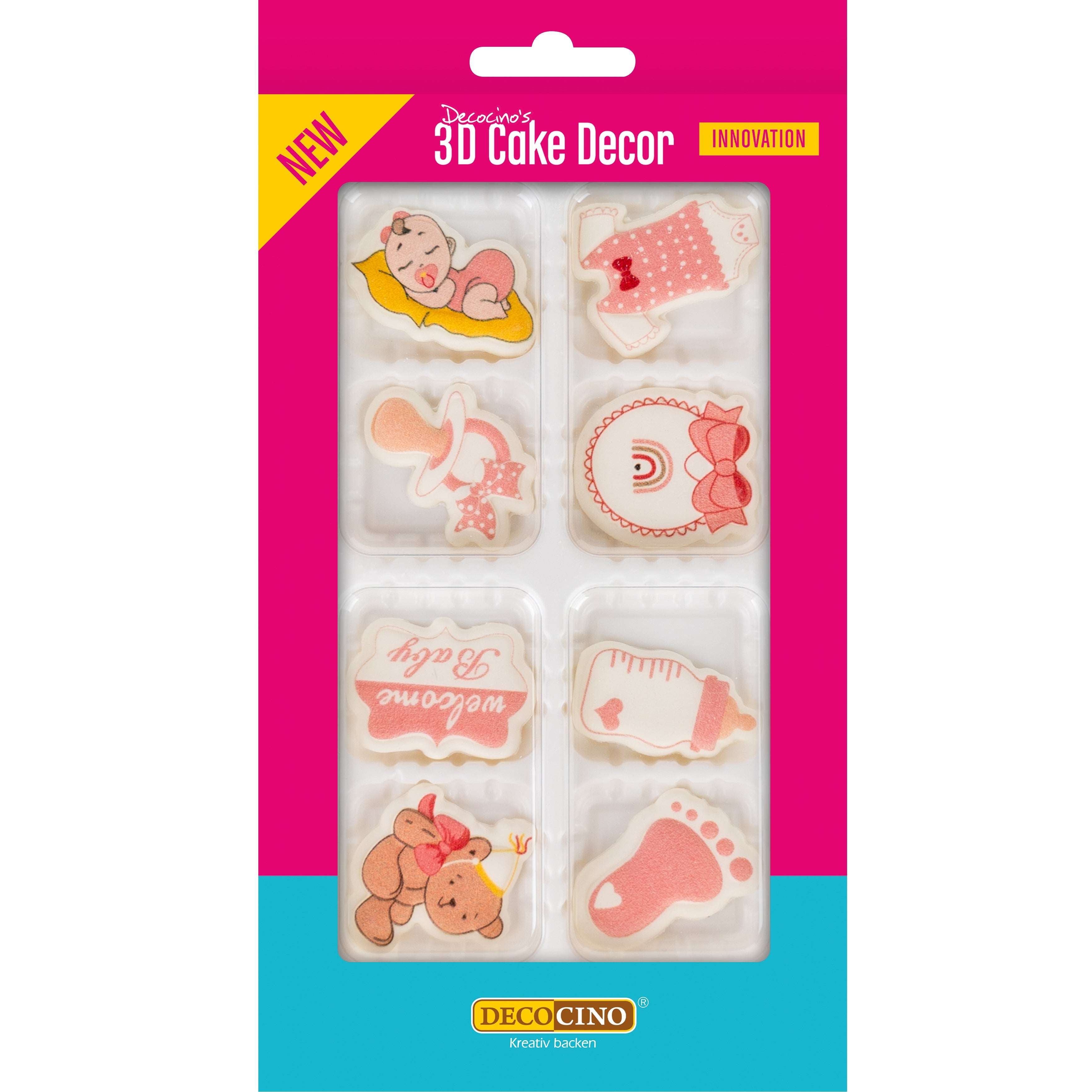 3D Cake Decor Baby rosa (8 Stück)