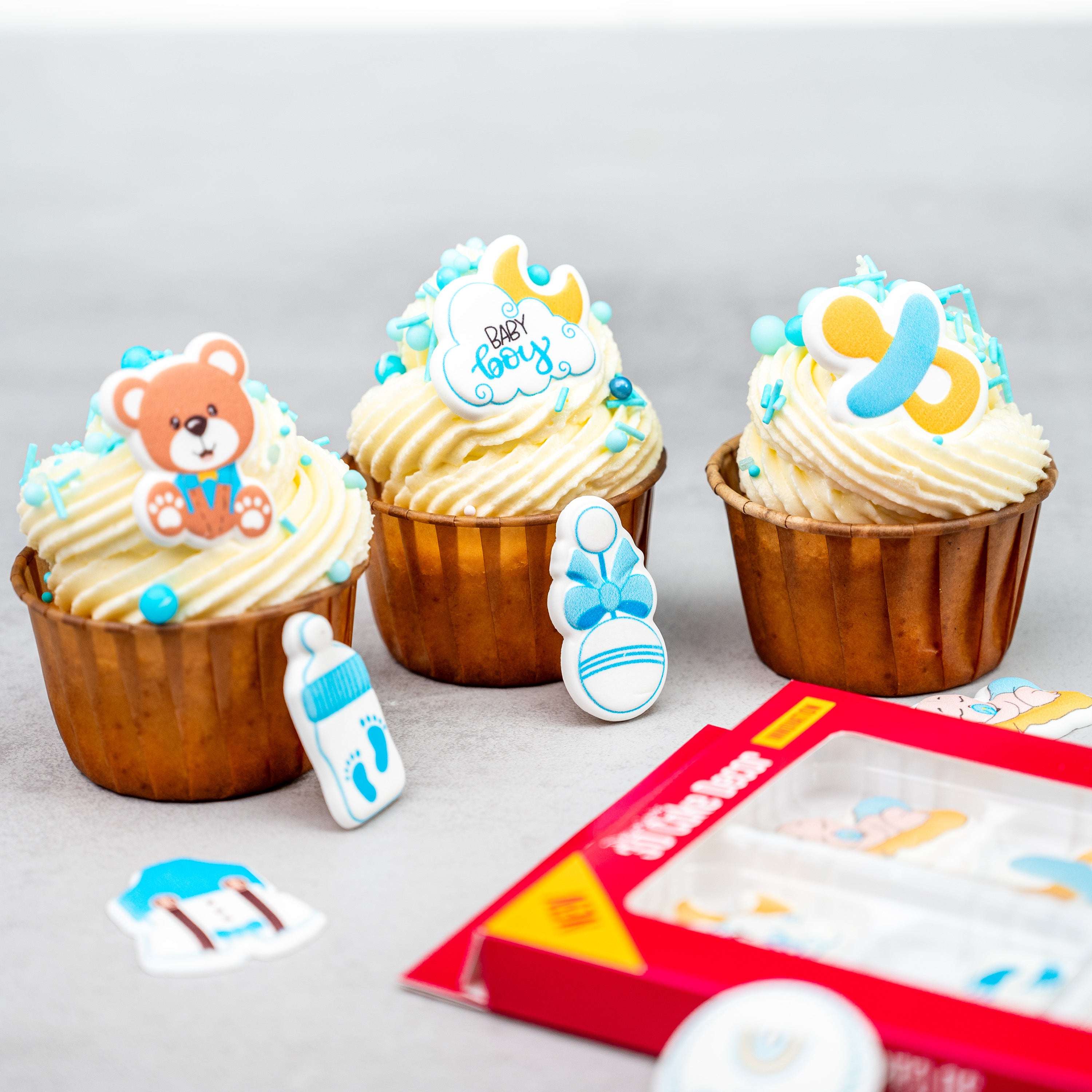 3D Cake Decor Baby hellblau (8 Stück)