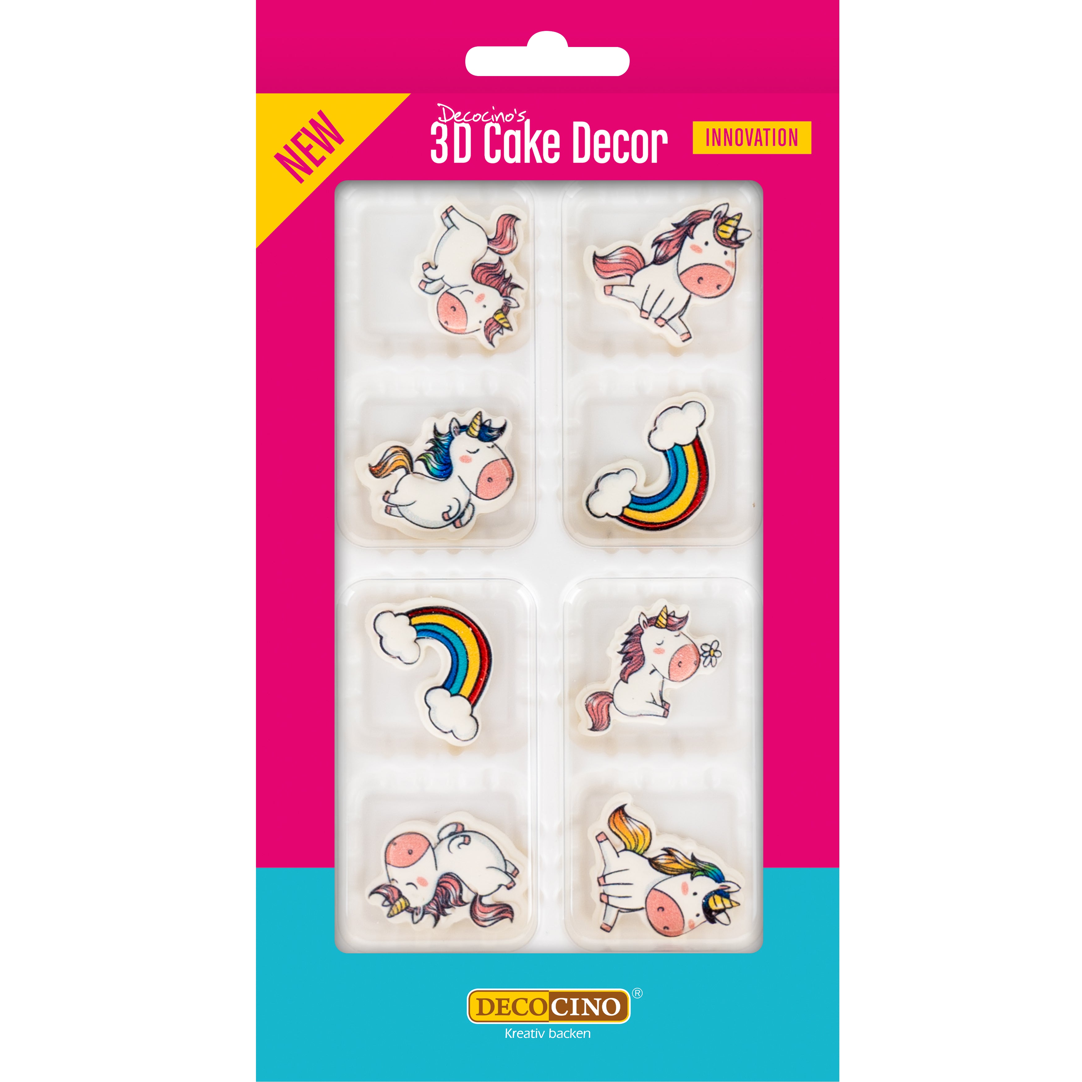 3D Cake Dekor Einhorn (8 Stück)