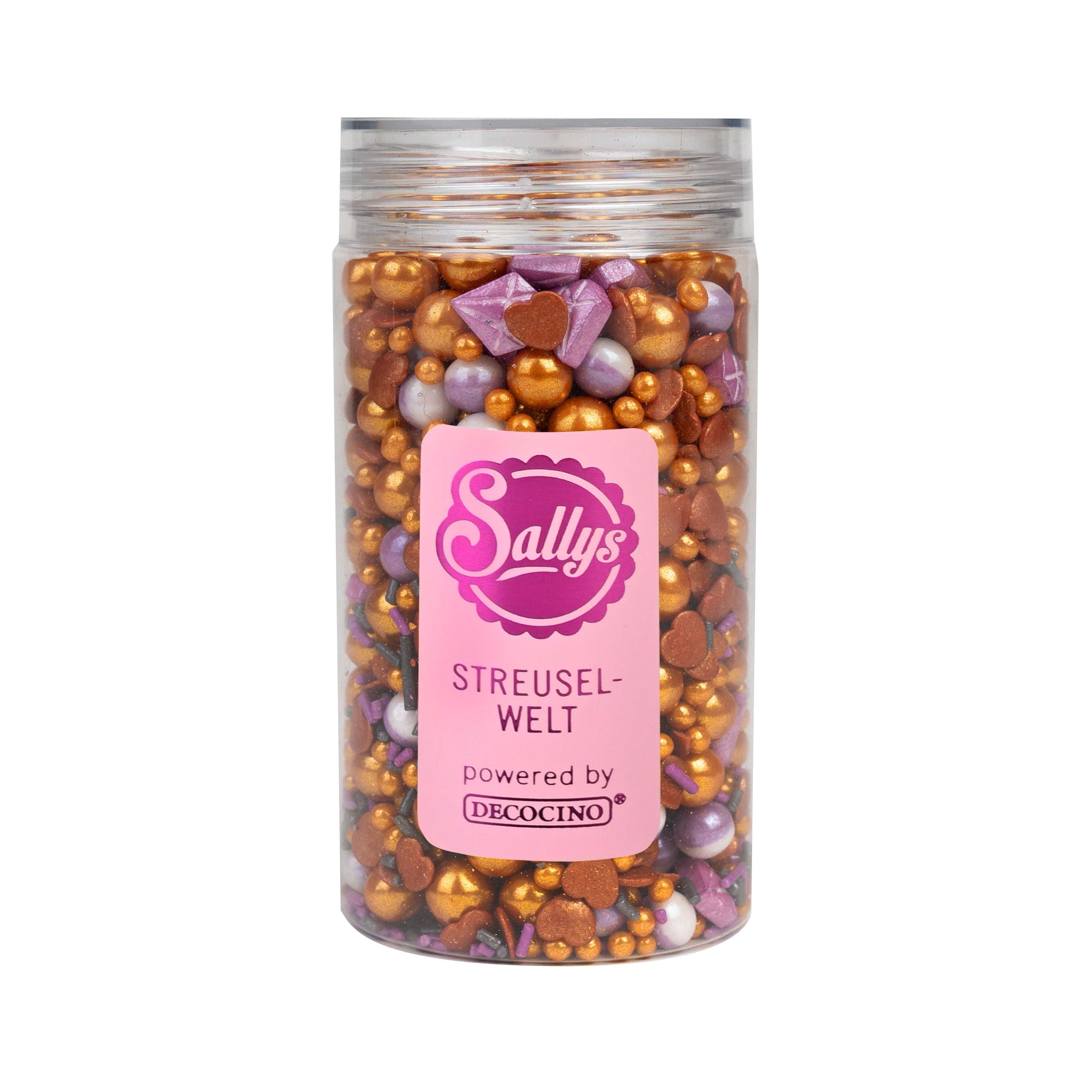 Sallys Streuselwelt – Royal Treasure Streuselmix in transparenter Dose powered by Decocino