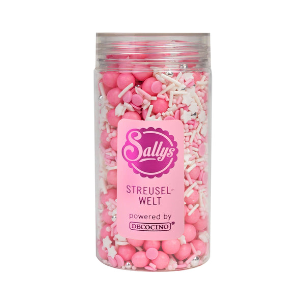 Sallys Streuselwelt – Rose Moments Streuselmix in transparenter Dose powered by Decocino