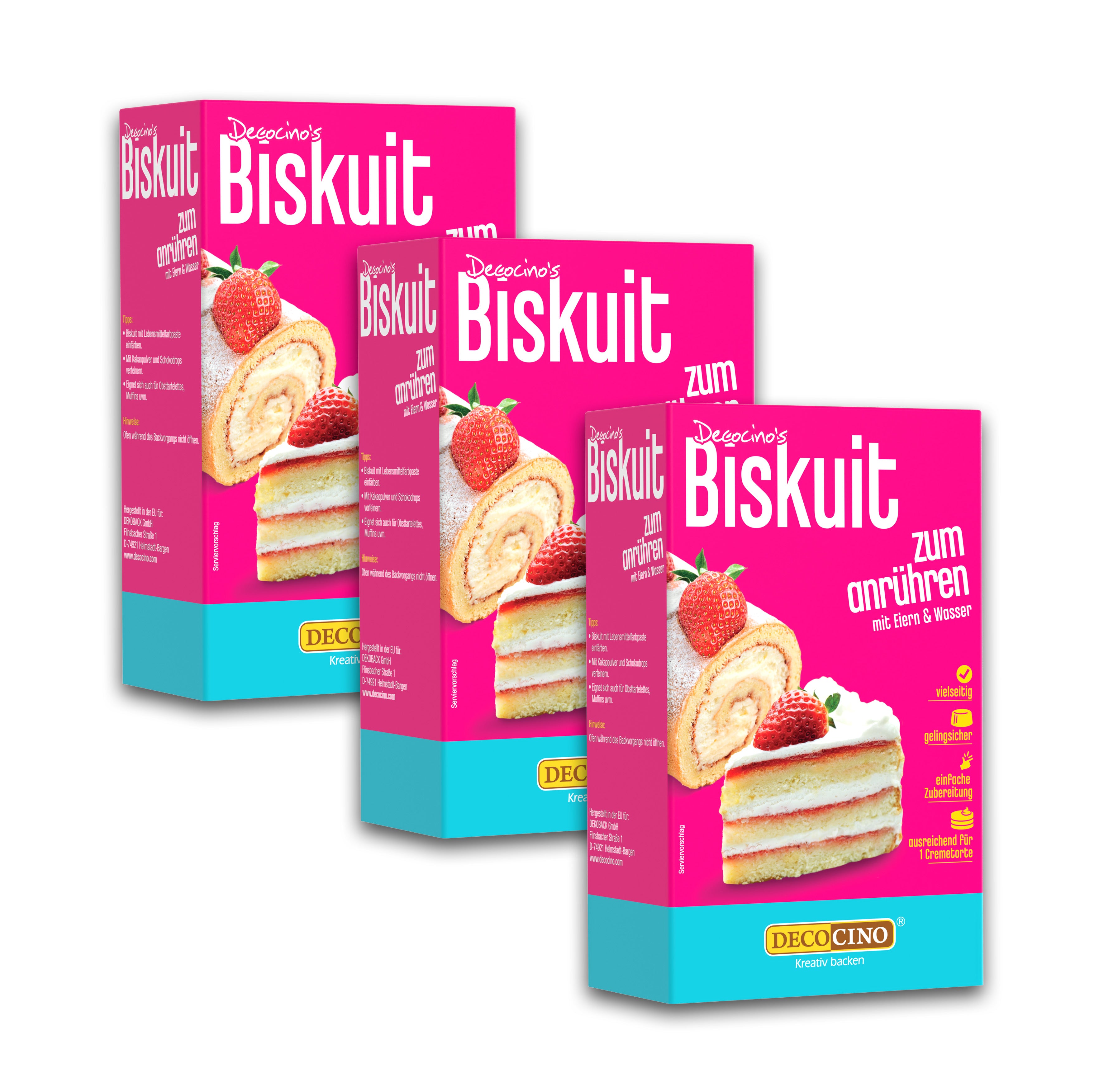 Biskuit Backmischung 3er-Set (3x250g)