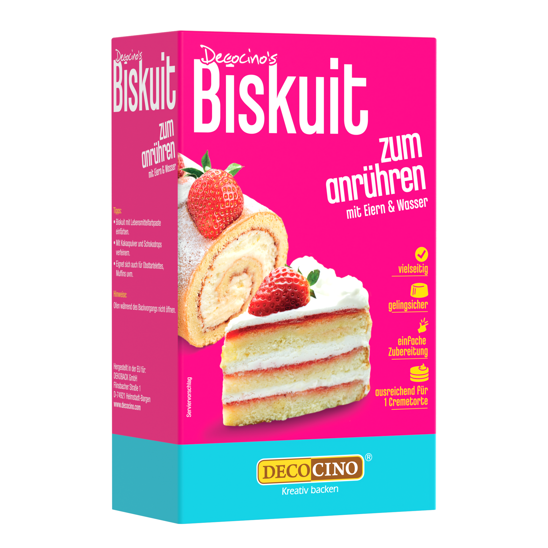 wie lange biskuit aufbewahren Biskuit Backmischung (250g), gelingsichere Fertigmischung von Decocino