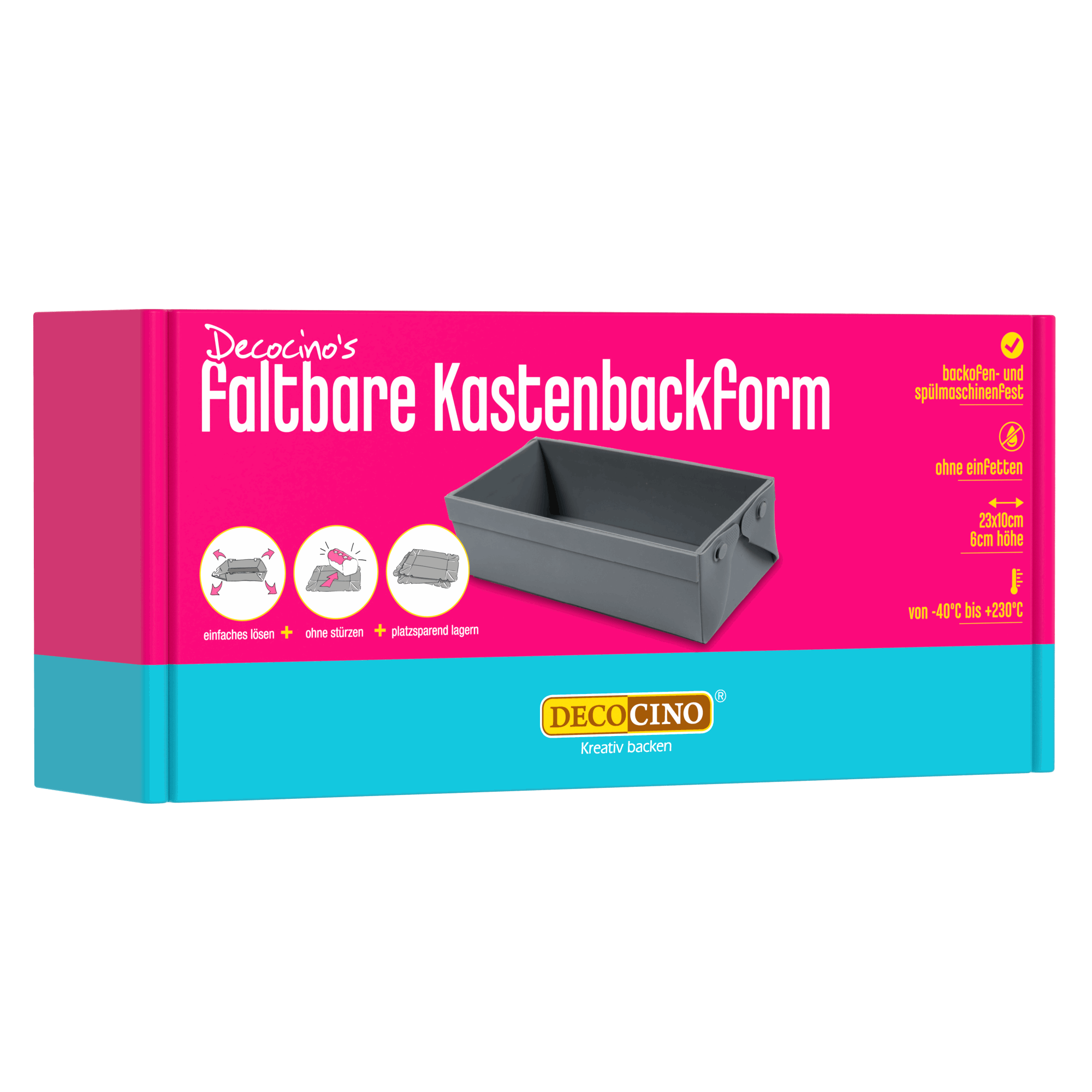 Faltbare Kastenbackform 23x10x6cm