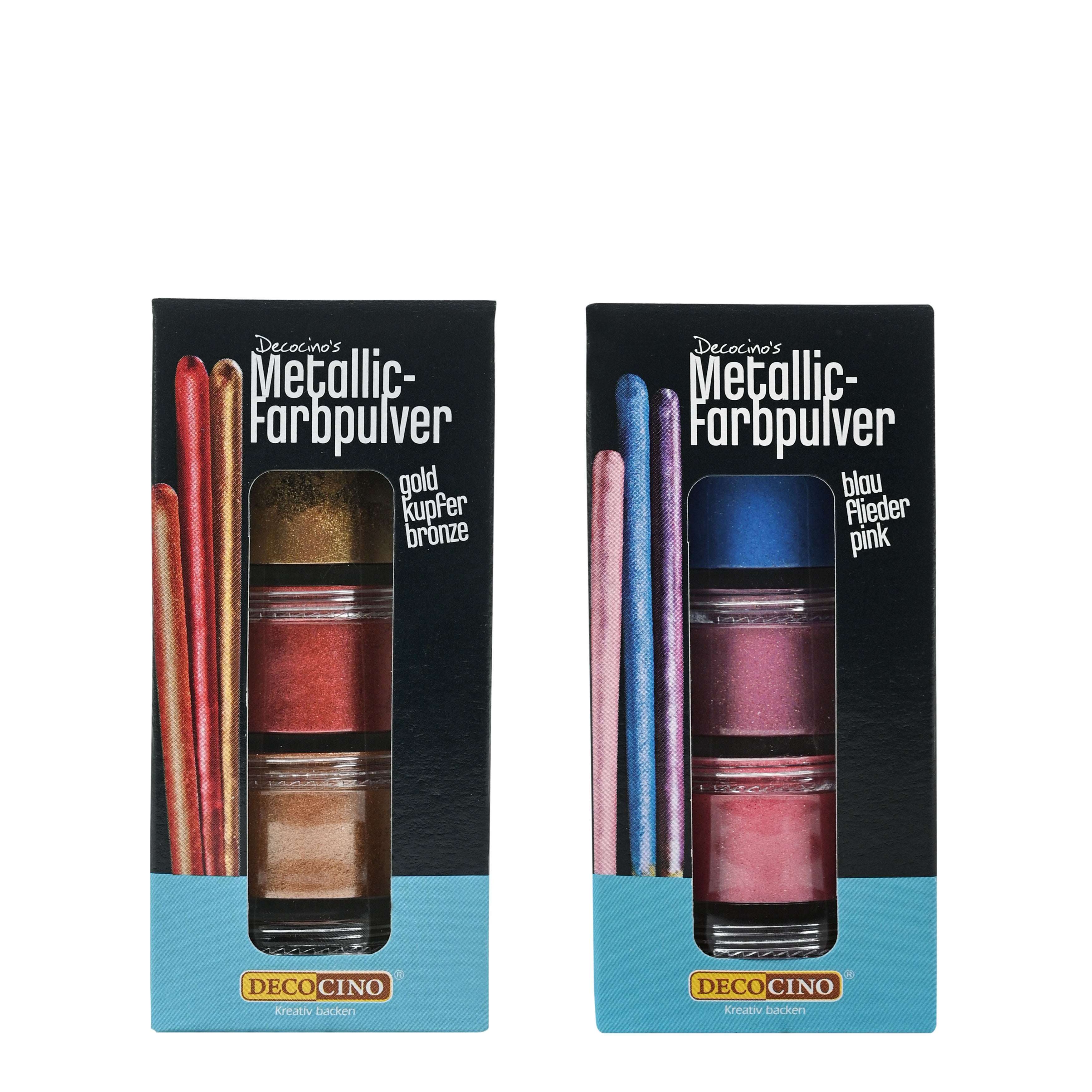 Farbpulver Sparset blau/flieder pink und gold/kupfer/bronze (6x2g)