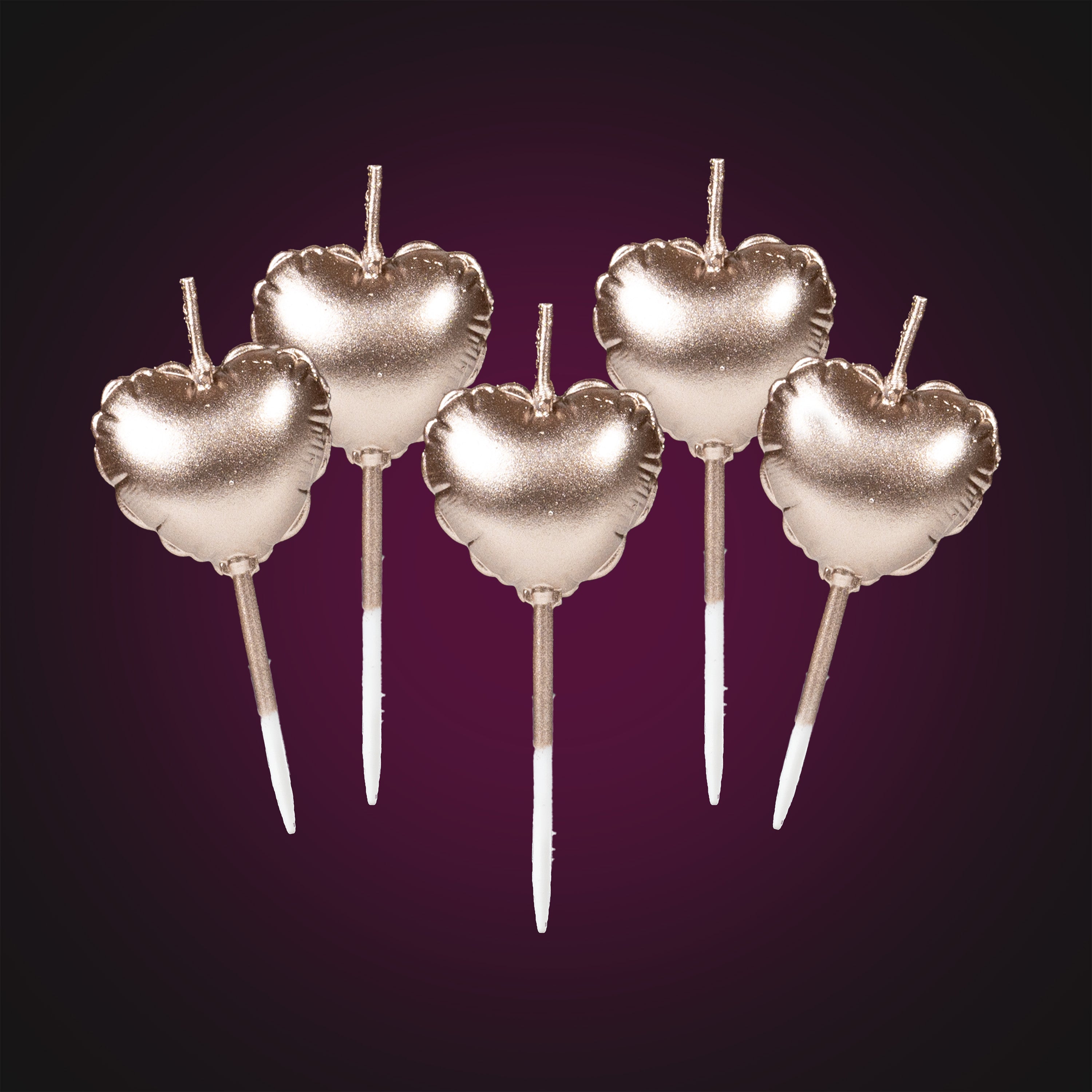 Candle set hearts rose gold 5-piece by Amira