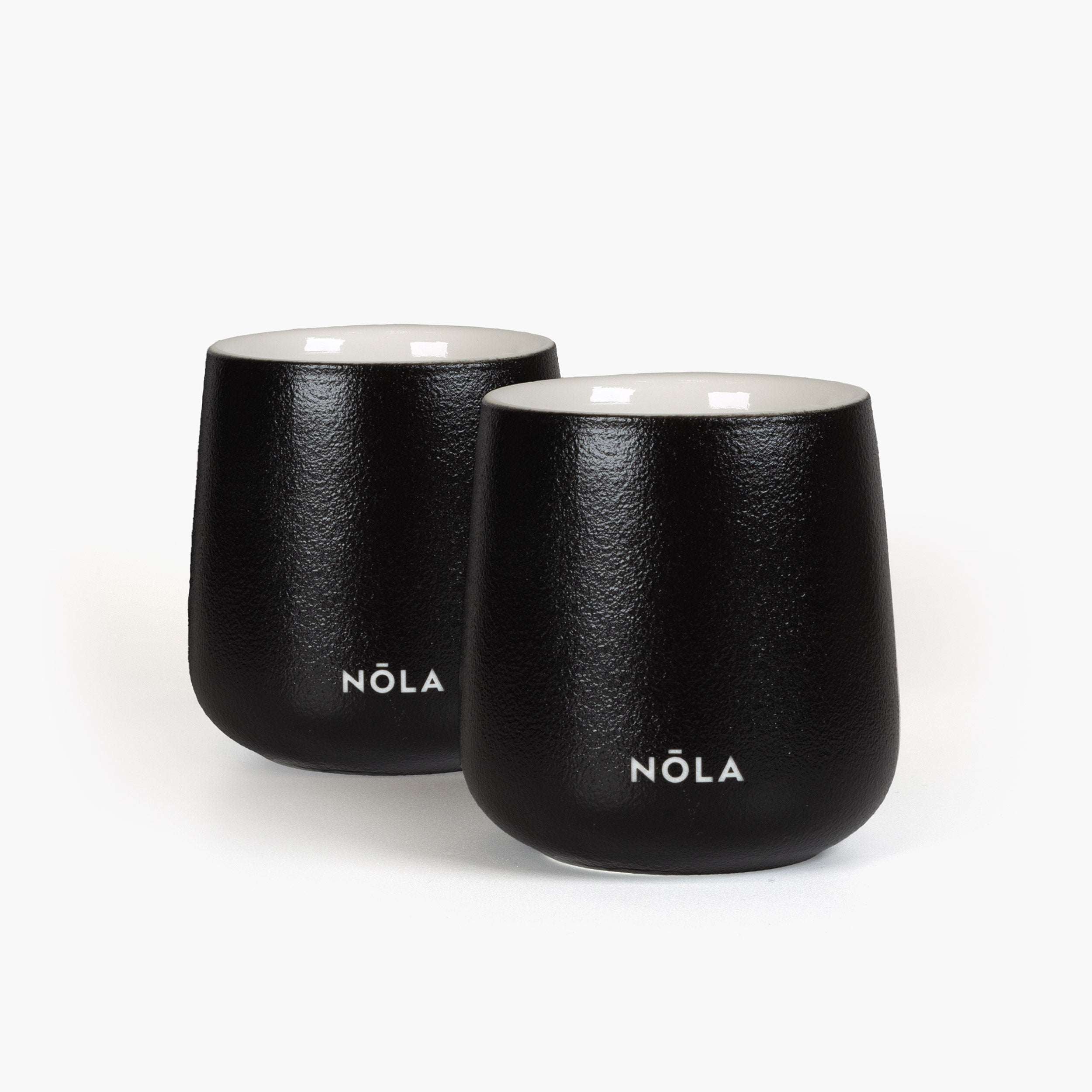Doppelwandige Keramik-Teebecher 2er-Set (schwarz) Nola