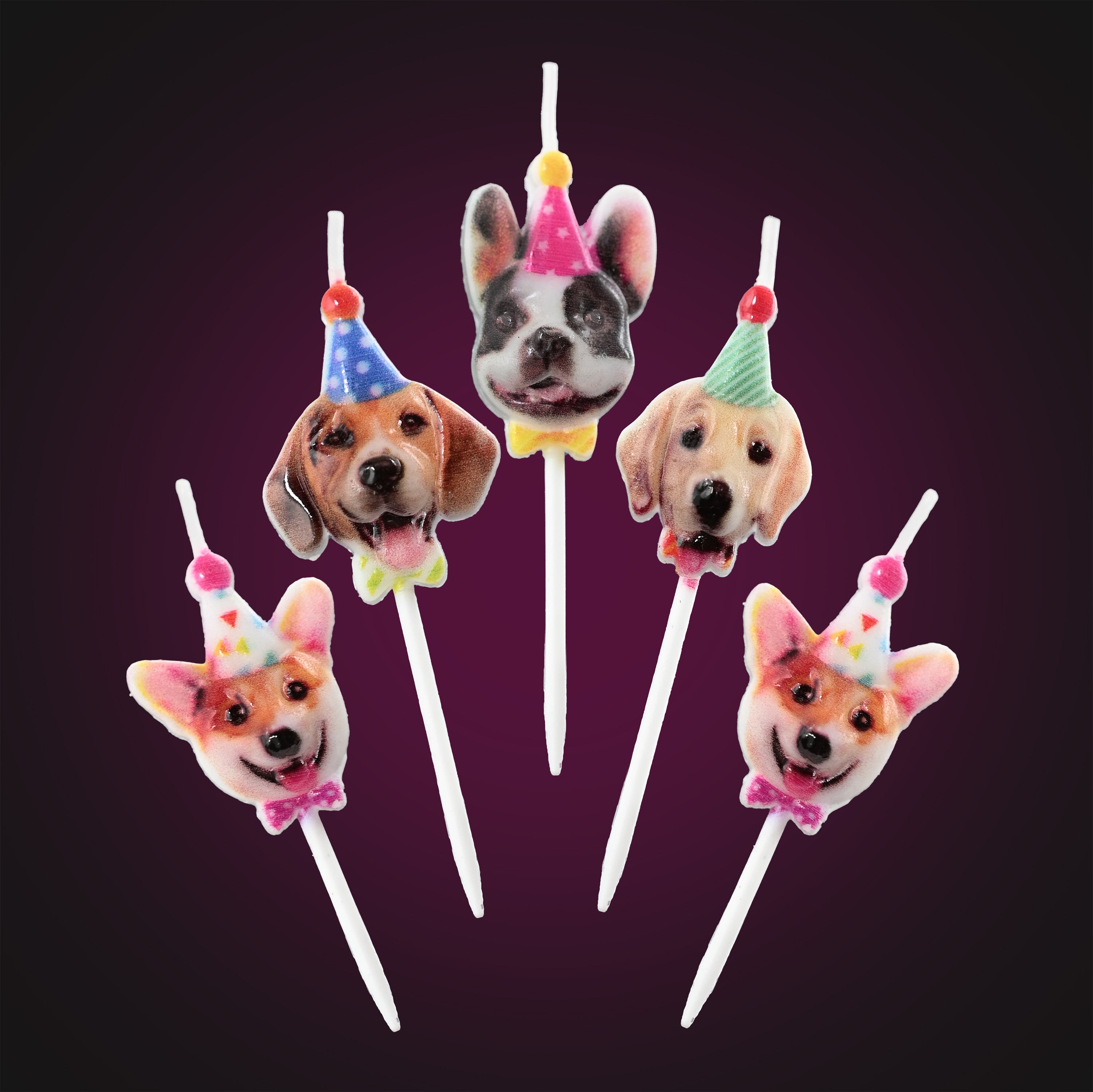 Candle Set Party Dogs 5-piece by Amira