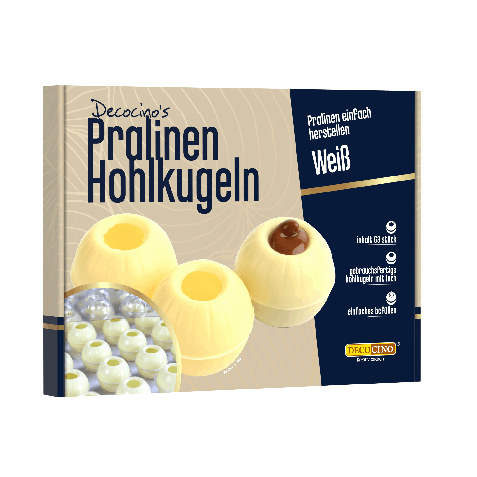 Pralinen-Hohlkugeln Weiße Schokolade (63 St.)
