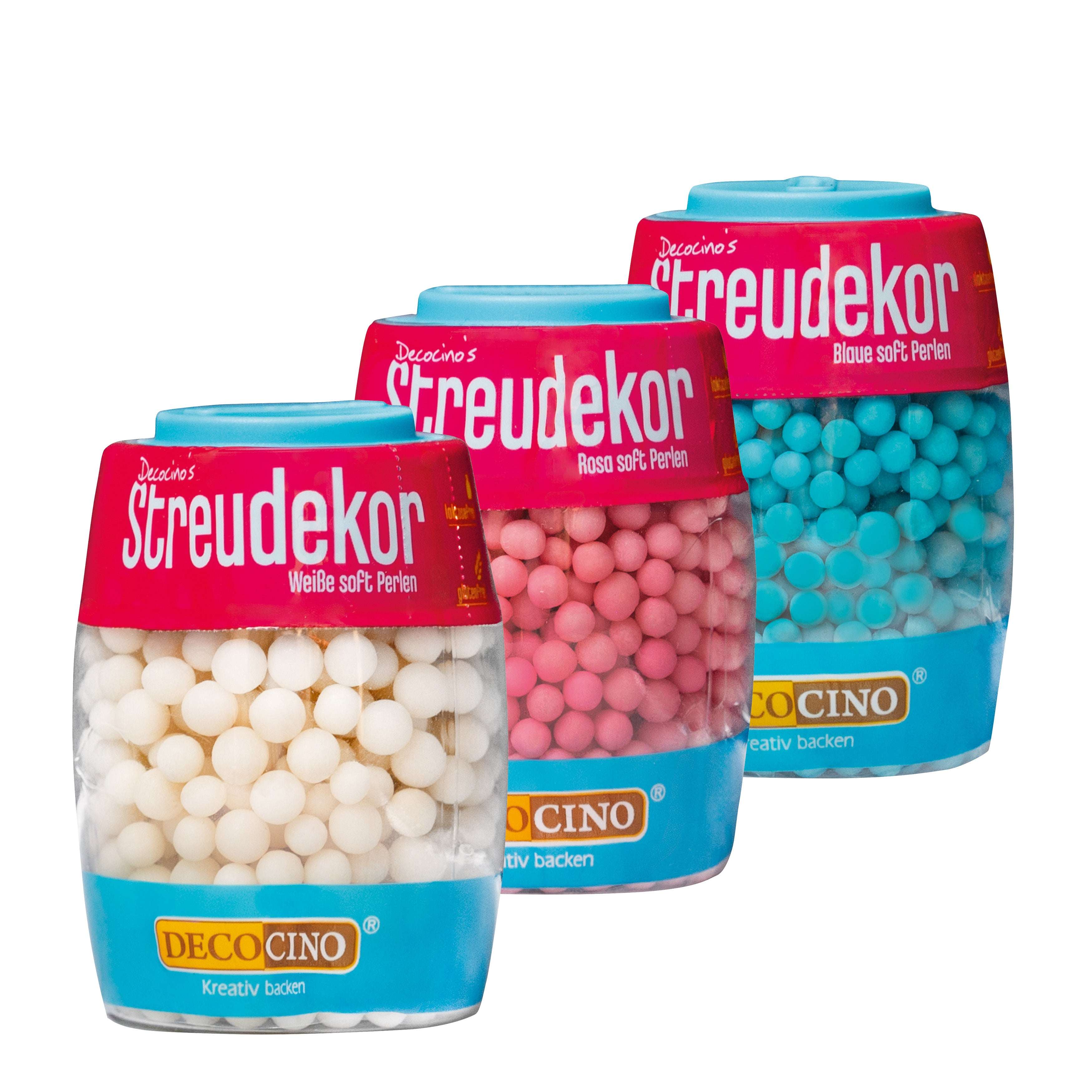 Zuckerperlen 3er-Set: Weiß, Rosa, Hellblau (3x50g)