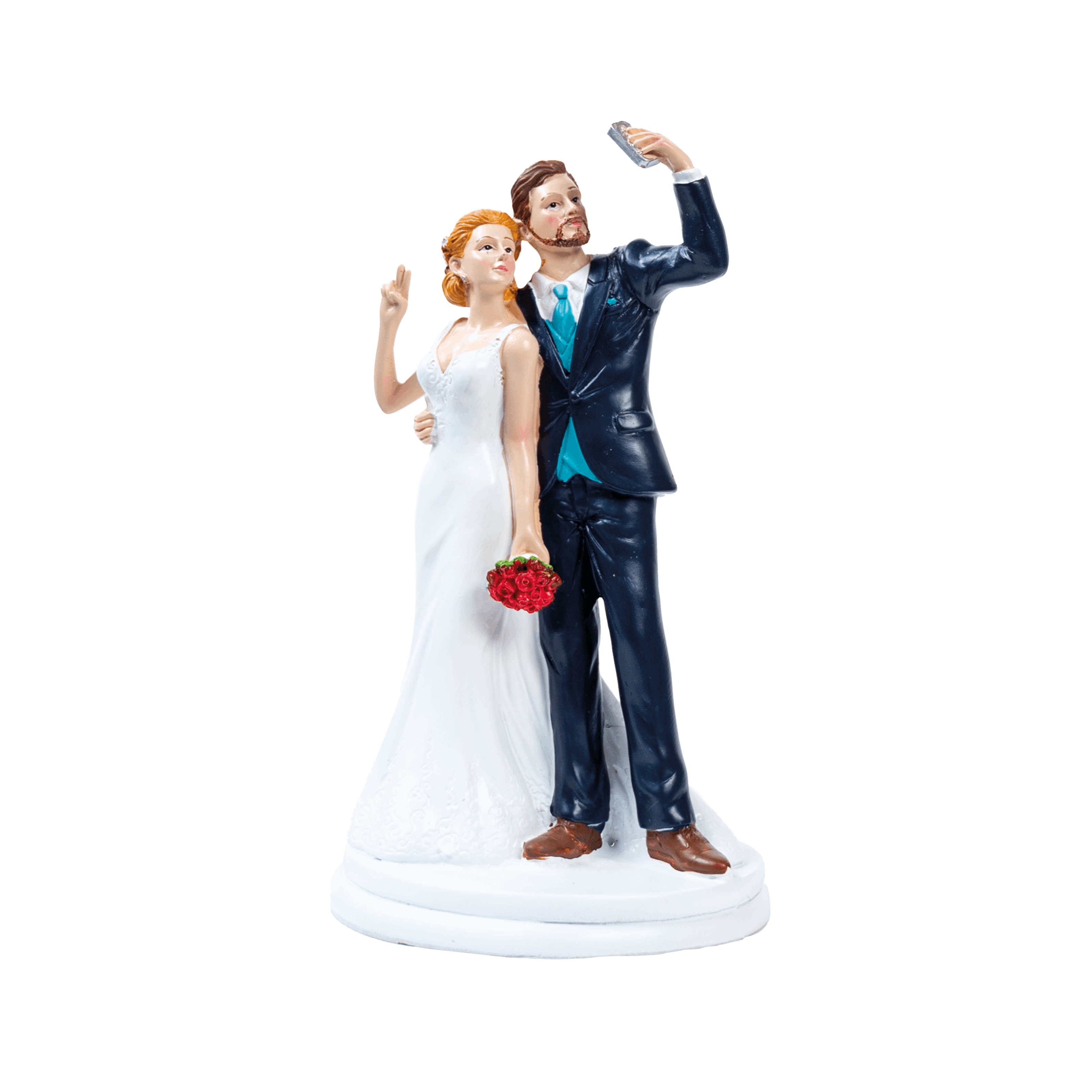Tortenfigur Brautpaar "Selfie Liebe" 20cm