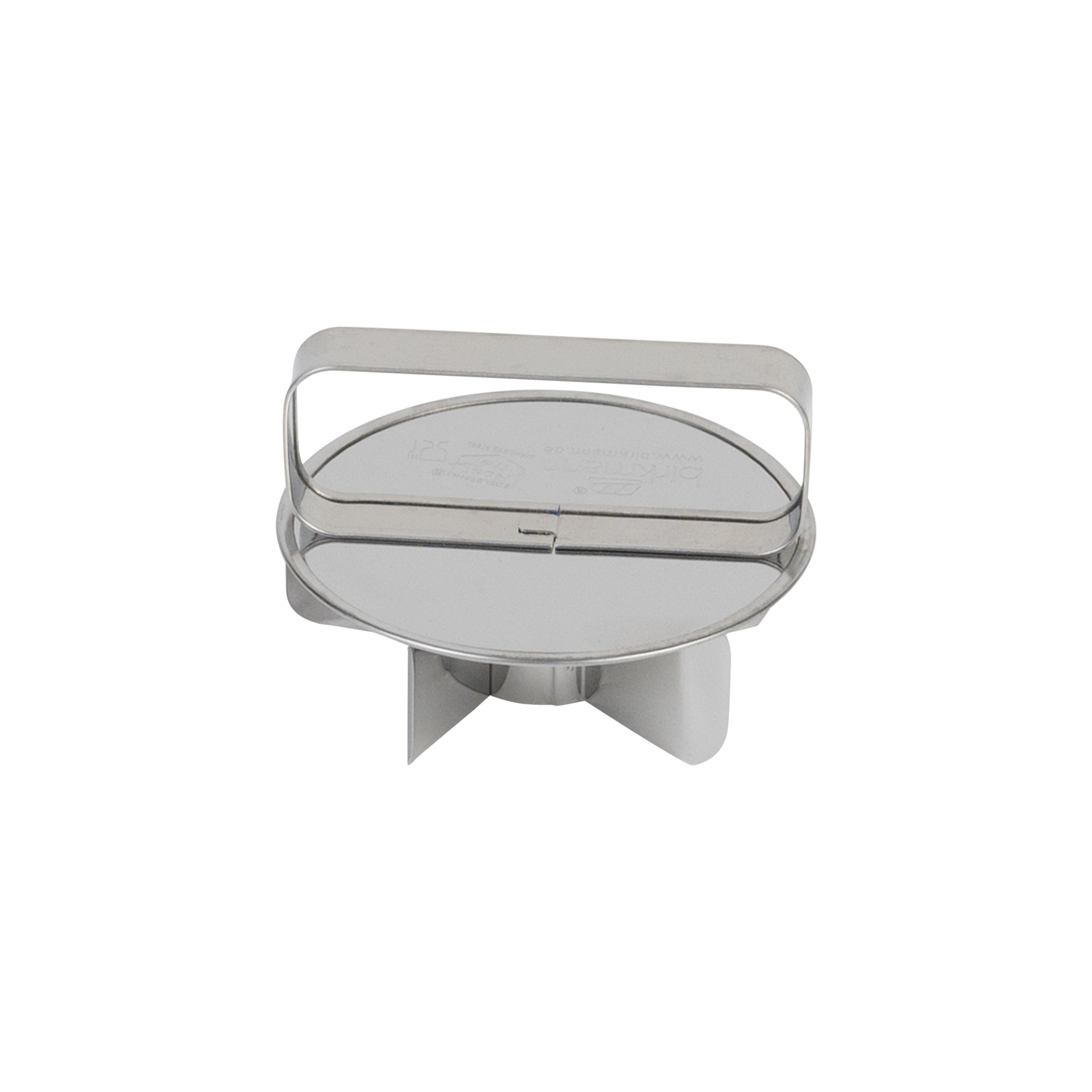 Klassischer Edelstahl-Brötchenstempel zum Formen traditioneller Brötchenmuster.
