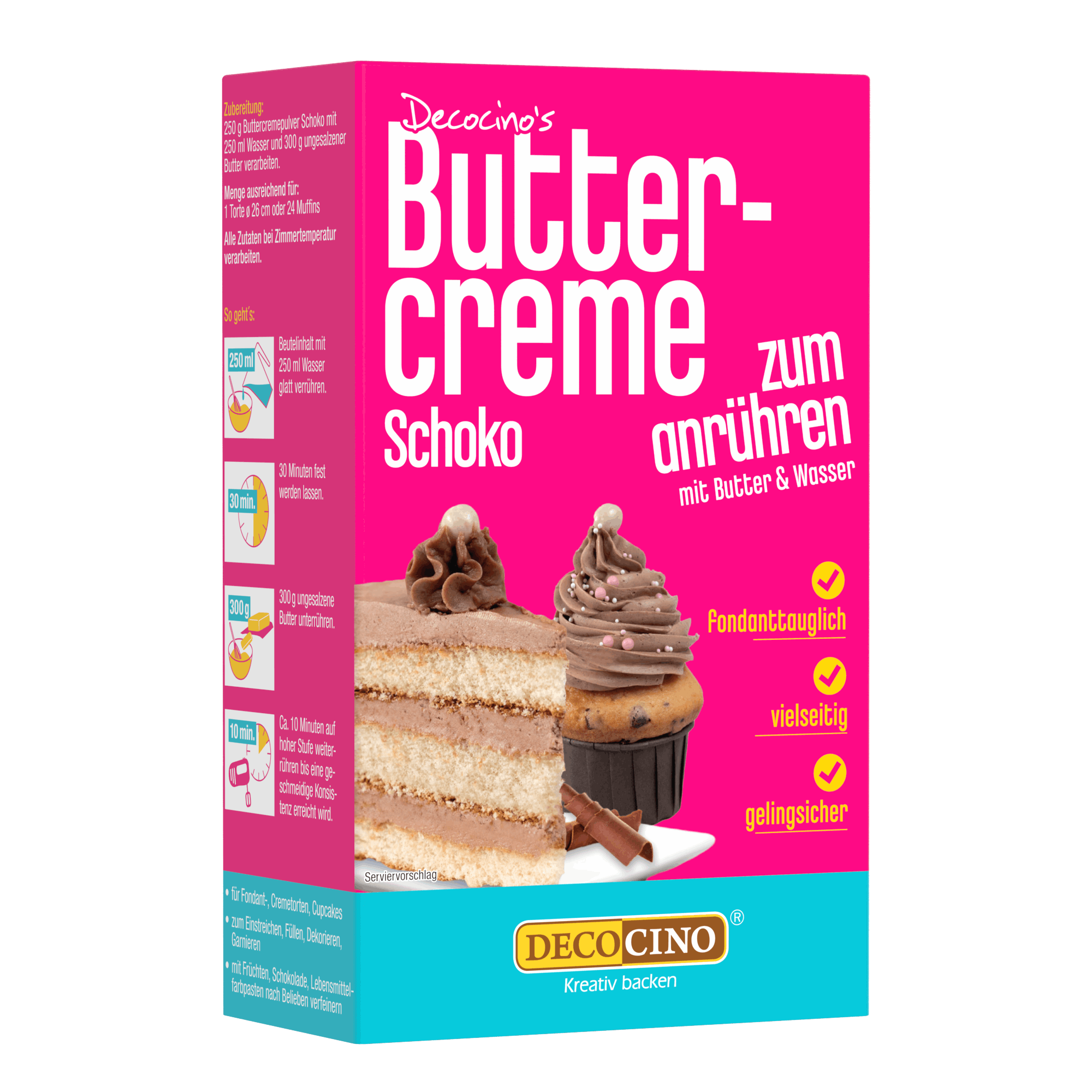 Buttercreme Schoko zum Anrühren (250g) MHD 28.10.2026