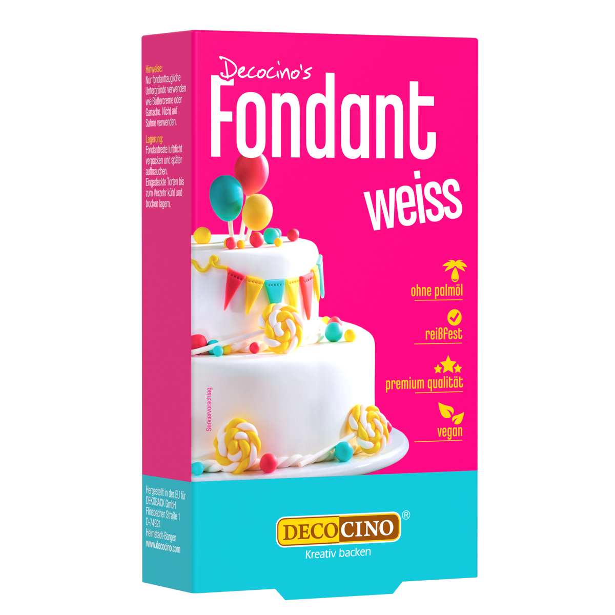 Rollfondant Weiß (250g), Fondantdecke Weiß für Kuchen, Torten, Cupcake