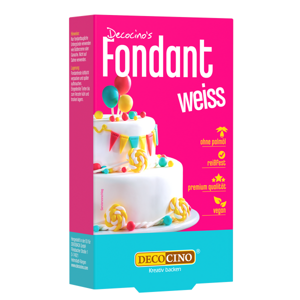 Weißer Fondant zum backen von decocino