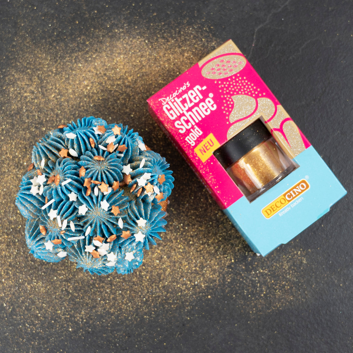 gold Glitzer Dekorierpulver 