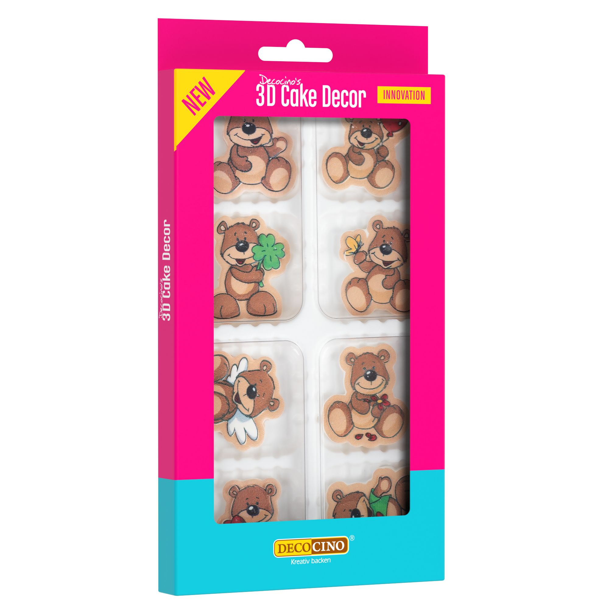 3D Zuckerdekor Bärchen (8 St.), essbare Teddy Deko, Backdeko von Decocino