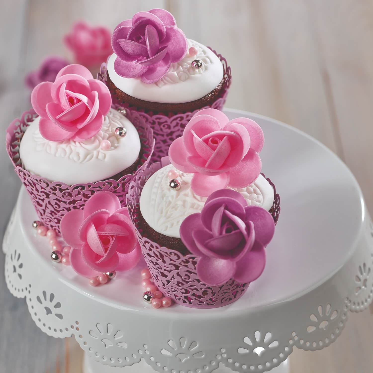 Rose Wafer Rosa/Viola (8 pezzi)
