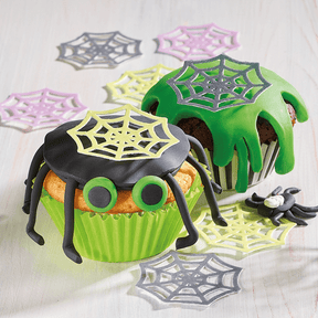 Halloween Oblaten Spinnennetze (12 Stück)