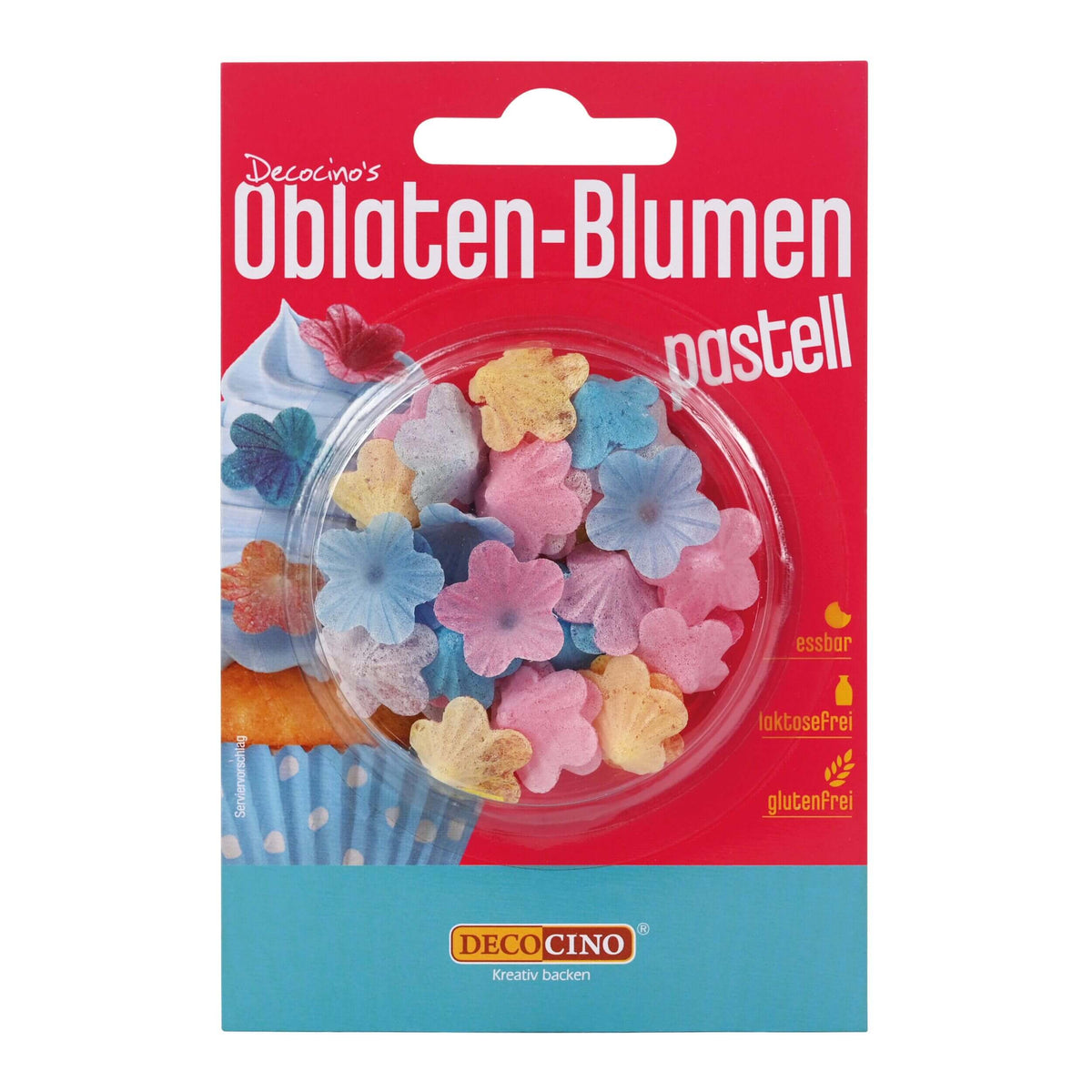 Oblaten-Blumen Pastell Mini, essbare Tortendeko