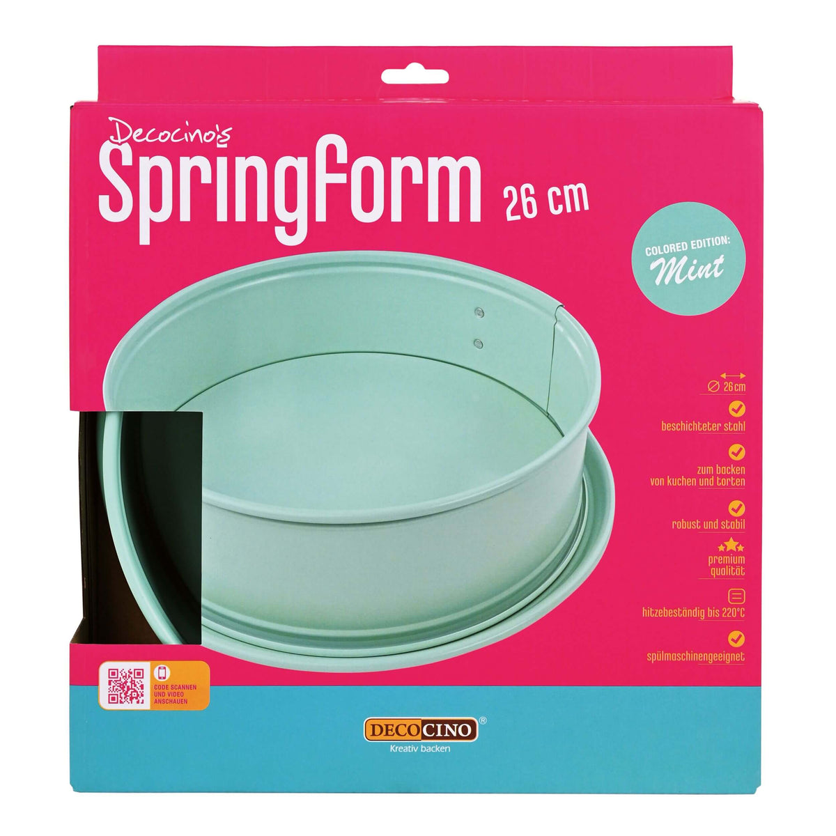 Spring Backform Springform (Ø 26cm) Backform mit Antihaftbeschichtung in Mintgrün
