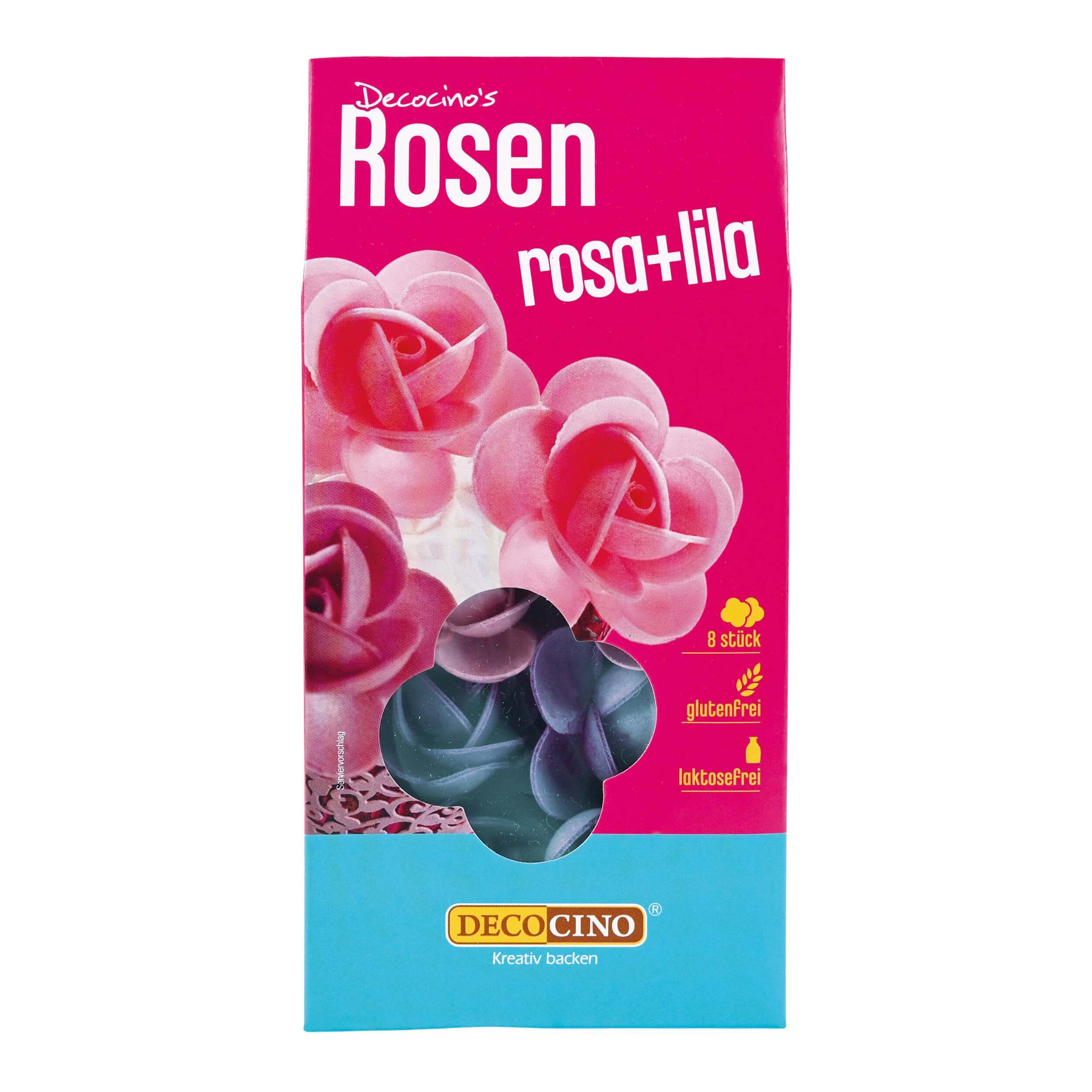 Oblaten-Rosen Rosa/Lila (8 Stück)